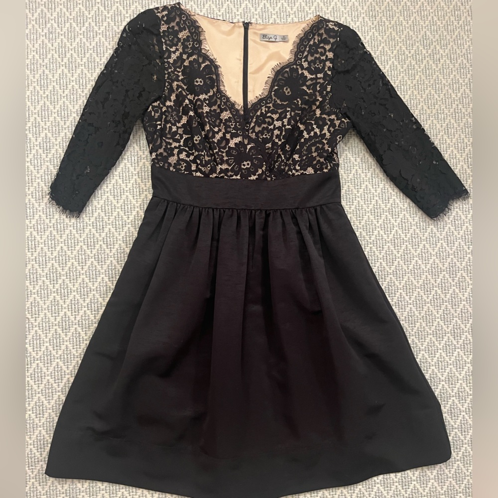 Eliza J Black Lace Cocktail Dress size 8